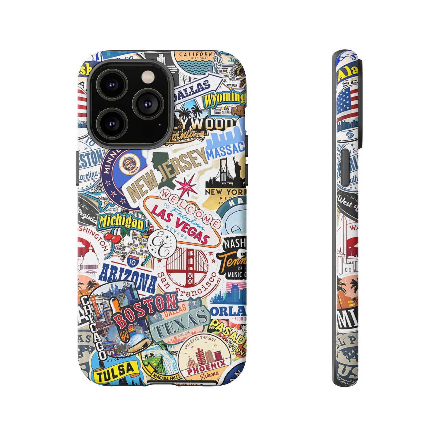 USA Travel Stickers Tough Phone Case