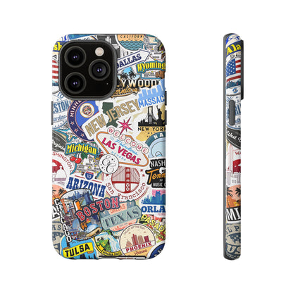 USA Travel Stickers Tough Phone Case