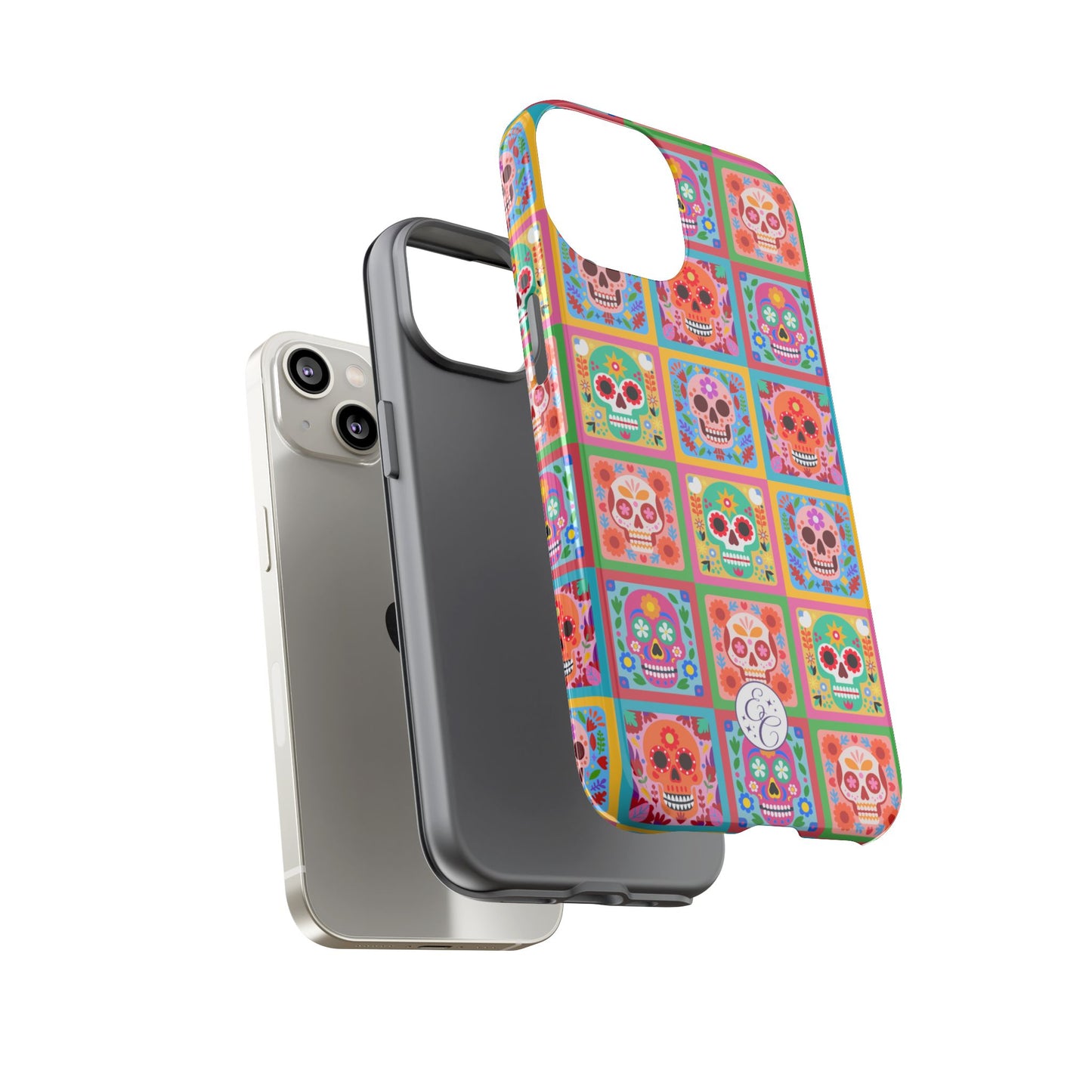 Colorful Sugar Skull Pattern Tough Phone Case