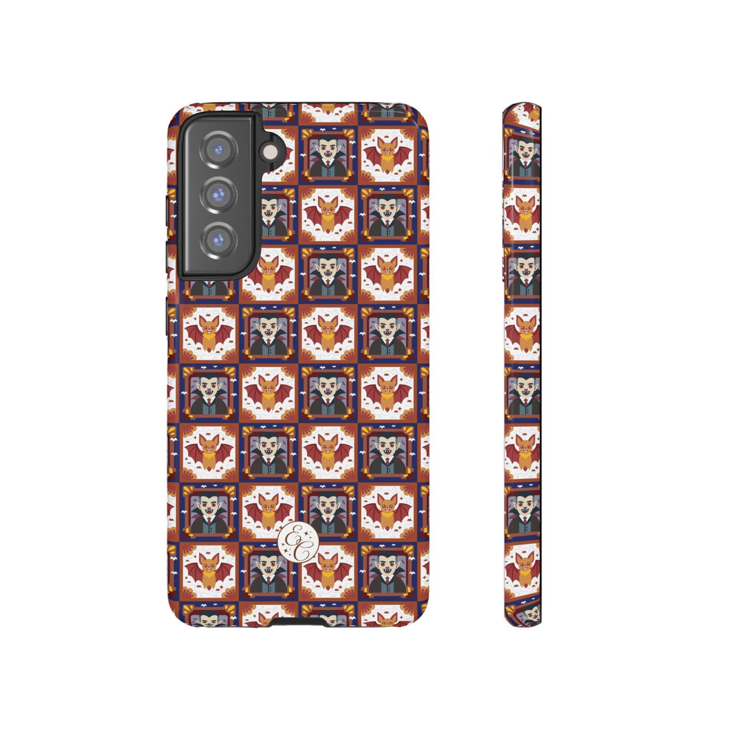 Dracula & Bat Pattern Tough Phone Case