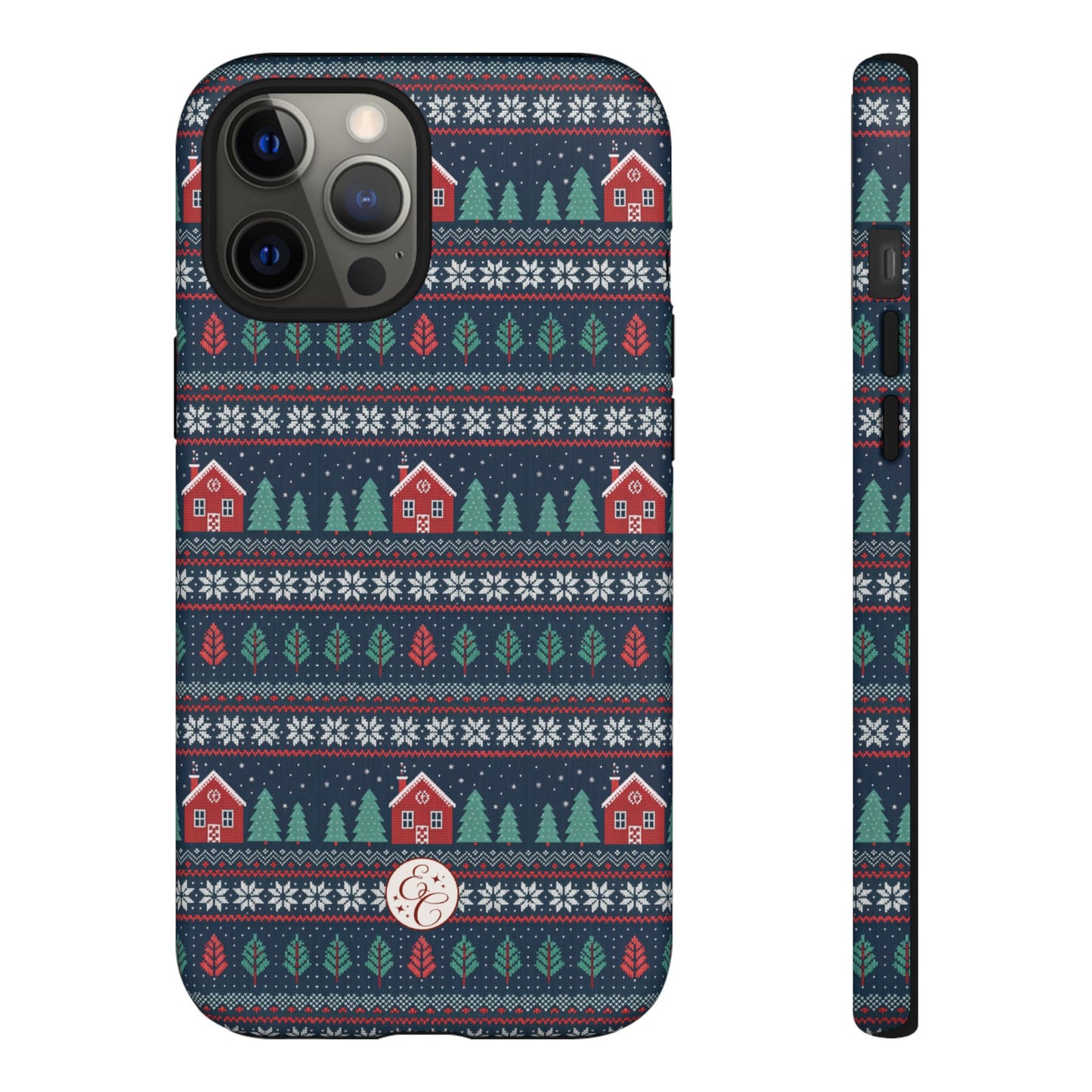 Winter Cottage Pattern Tough Phone Case
