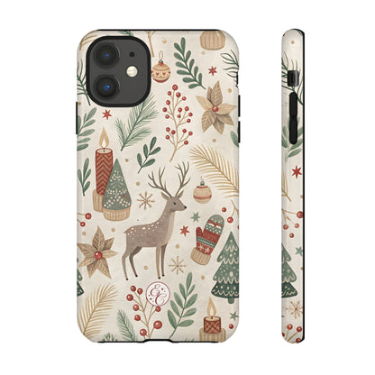 Rustic Christmas Reindeer Tough Phone Case