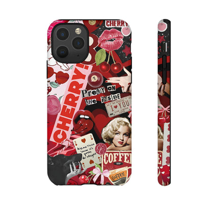 Cherry Theme Retro Collage Tough Phone Case