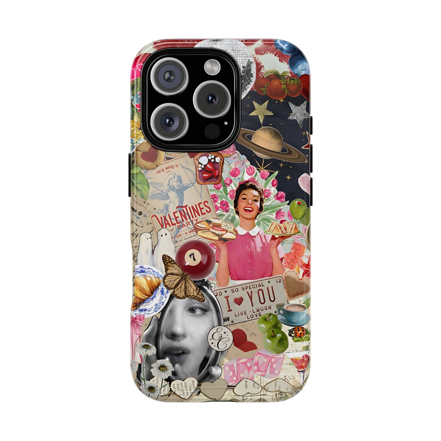 Retro Aesthetic Collage Art Tough Phone Case