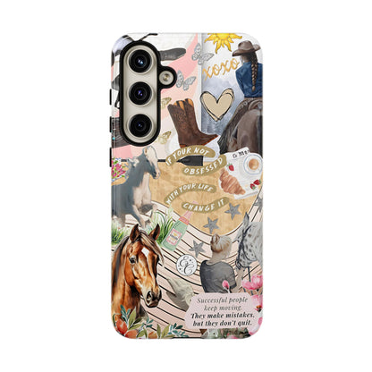 Equestrian Cowgirl Collage Tough Phone Case