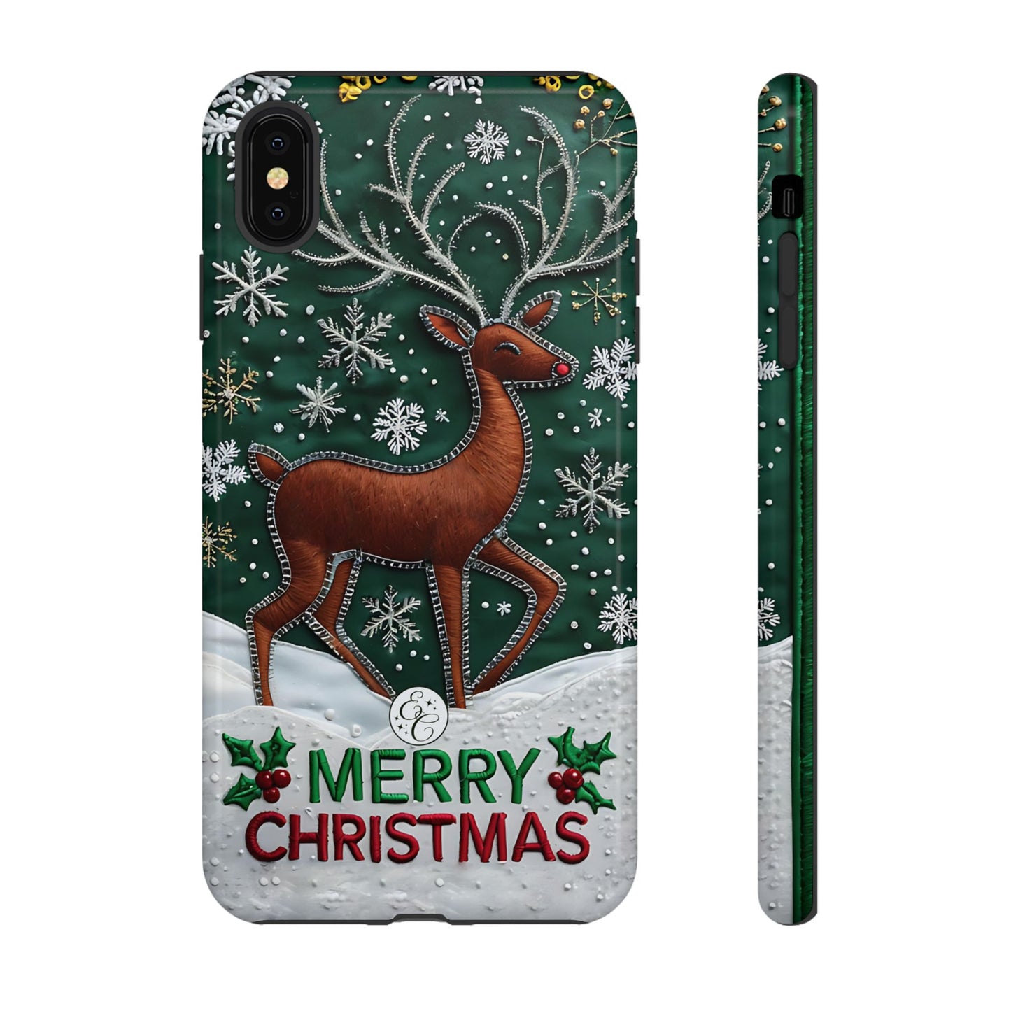 Merry Christmas Reindeer Tough Phone Case