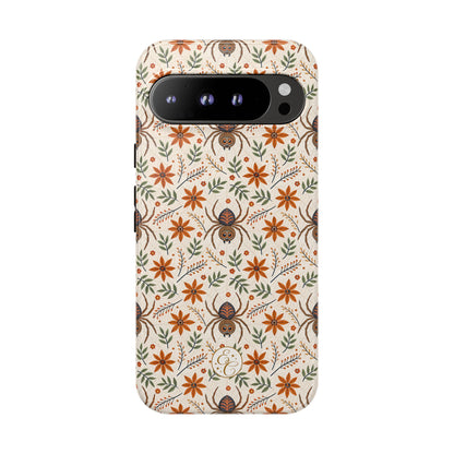Boho Floral Spider Pattern Tough Phone Case