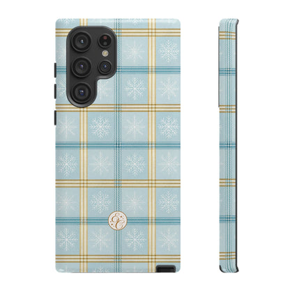 Blue Winter Plaid Tough Phone Case