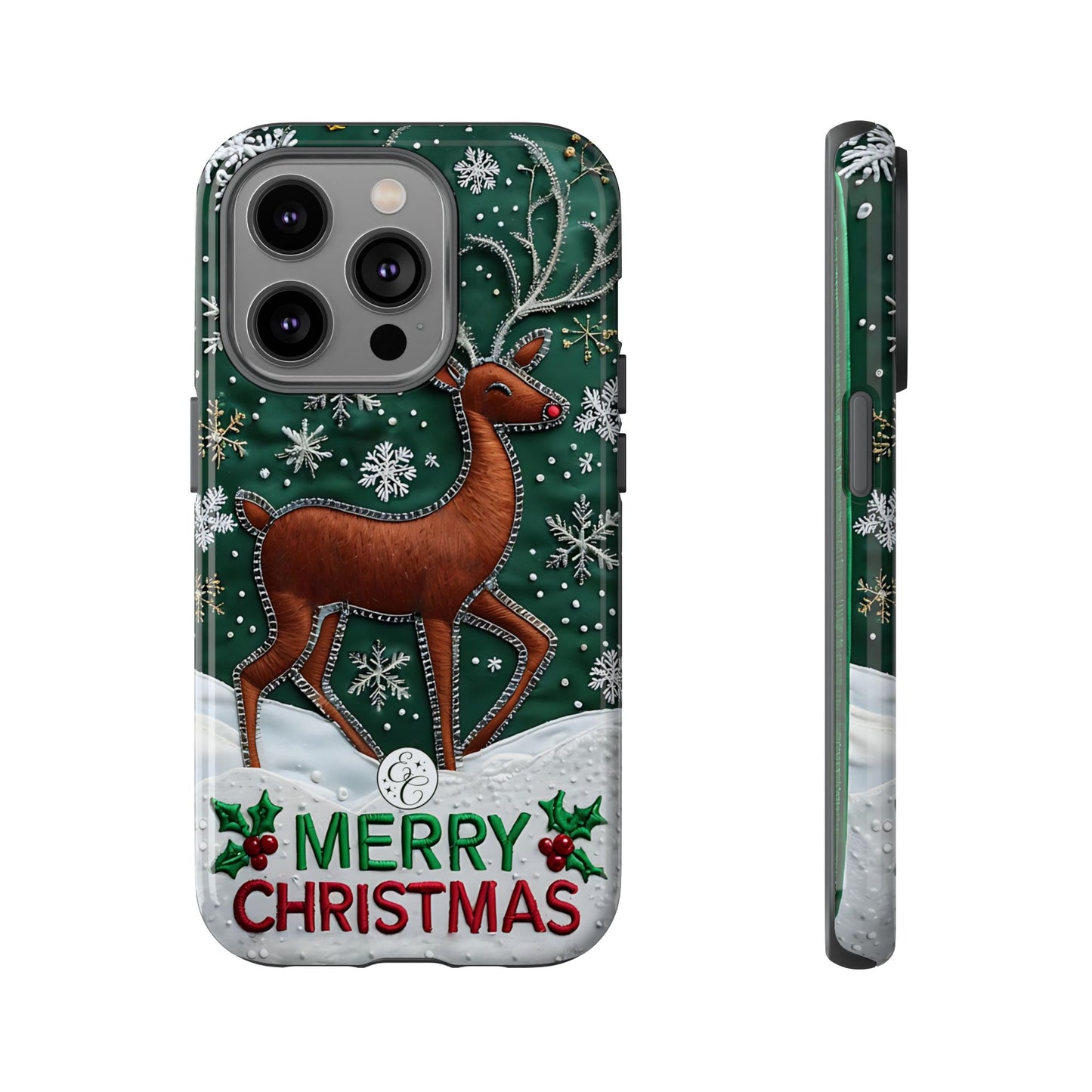 Merry Christmas Reindeer Tough Phone Case