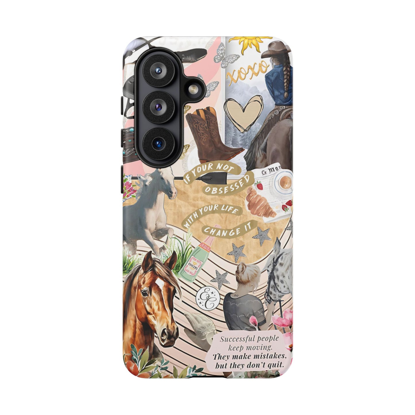 Equestrian Cowgirl Collage Tough Phone Case