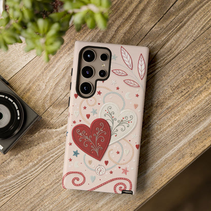 Interlinked Hearts Tough Phone Case
