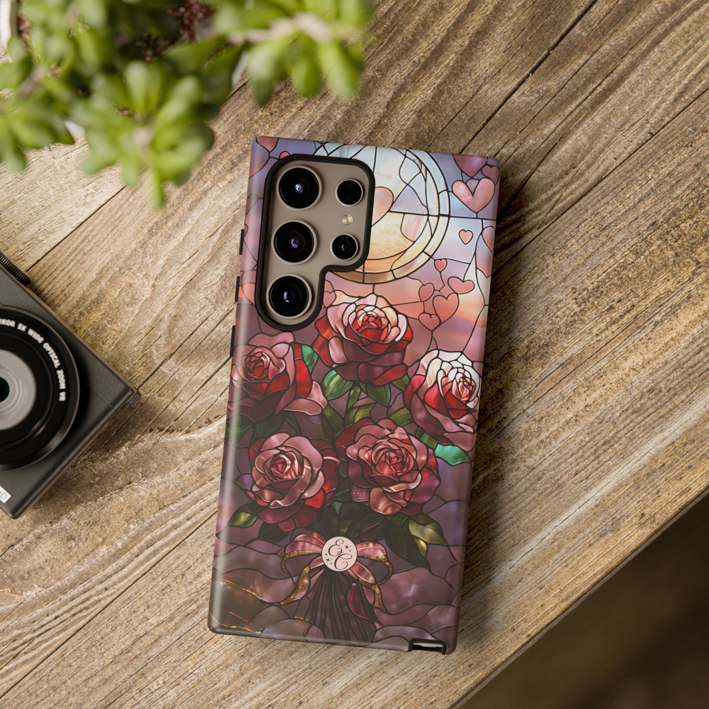 Bouquet of Roses Stained Glass Tough Phone Case