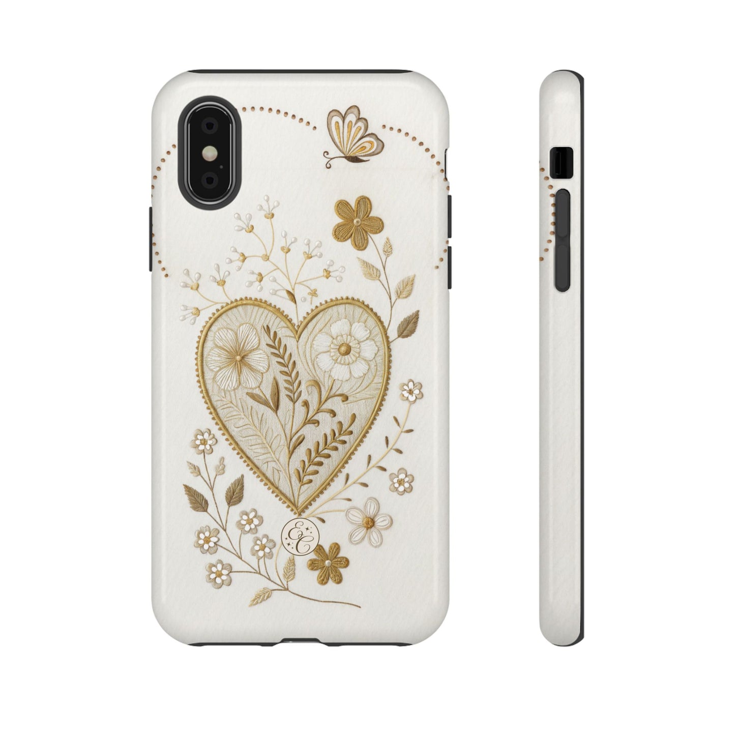 Floral Heart Design Tough Phone Case
