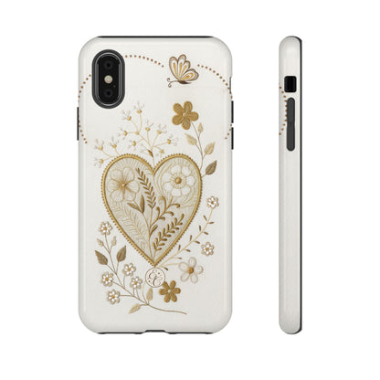 Floral Heart Design Tough Phone Case