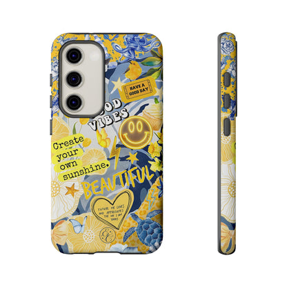 Yellow and Blue Collage Tough Phone Case