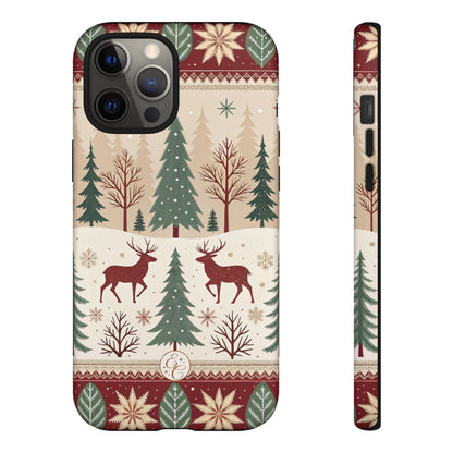 Vintage Christmas Reindeer Tough Phone Case