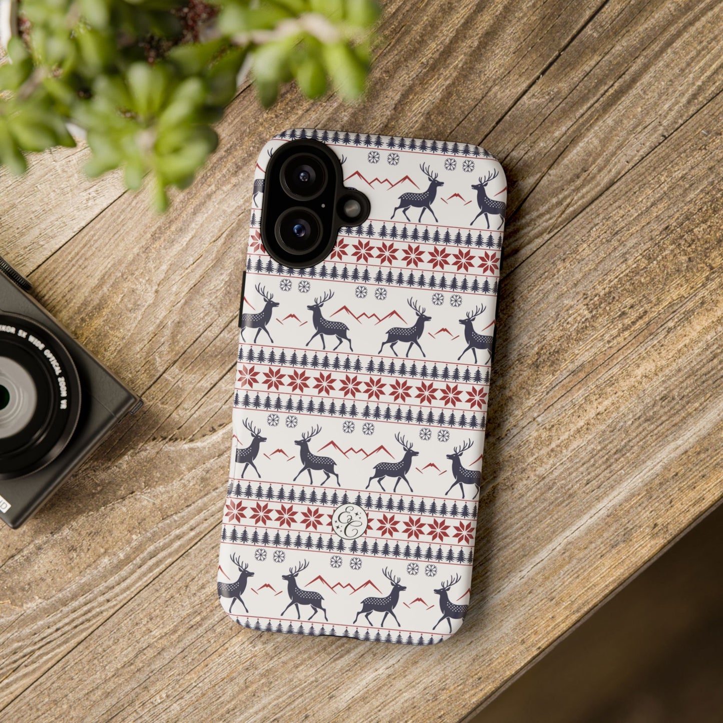 Christmas Reindeer Pattern Tough Phone Case