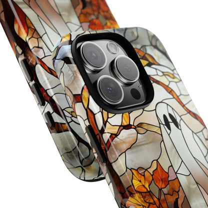Halloween Ghost & Pumpkin Stained Glass Tough Phone Case