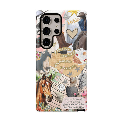 Equestrian Cowgirl Collage Tough Phone Case