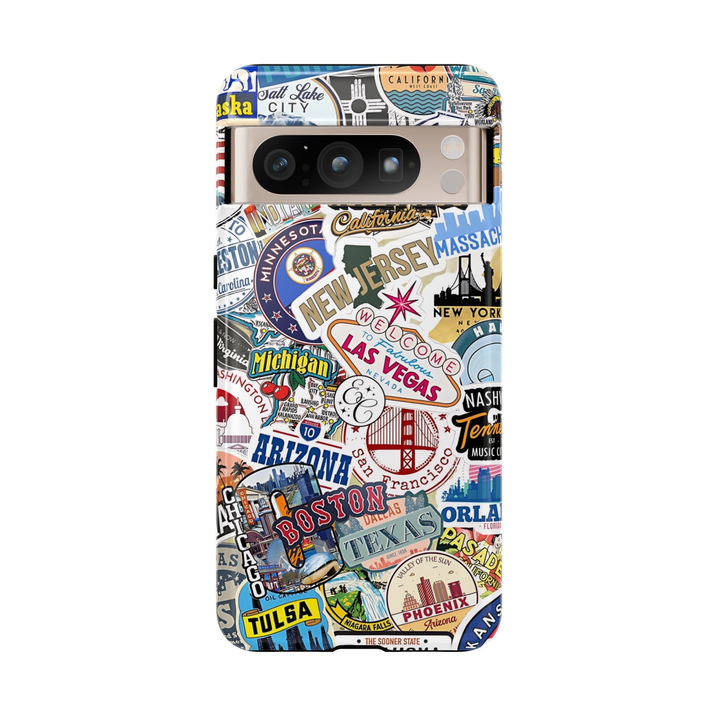USA Travel Stickers Tough Phone Case