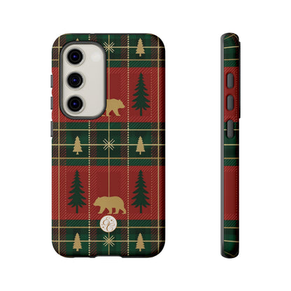 Christmas Bear Plaid Tough Phone Case