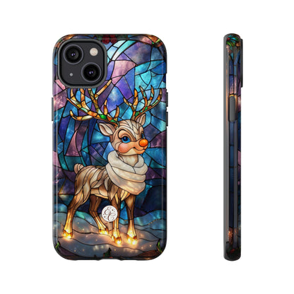 Cute Reindeer Stained Glass Tough Phone Case