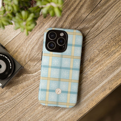 Blue Winter Plaid Tough Phone Case