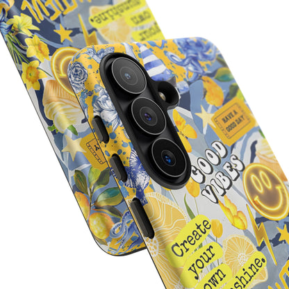 Yellow and Blue Collage Tough Phone Case