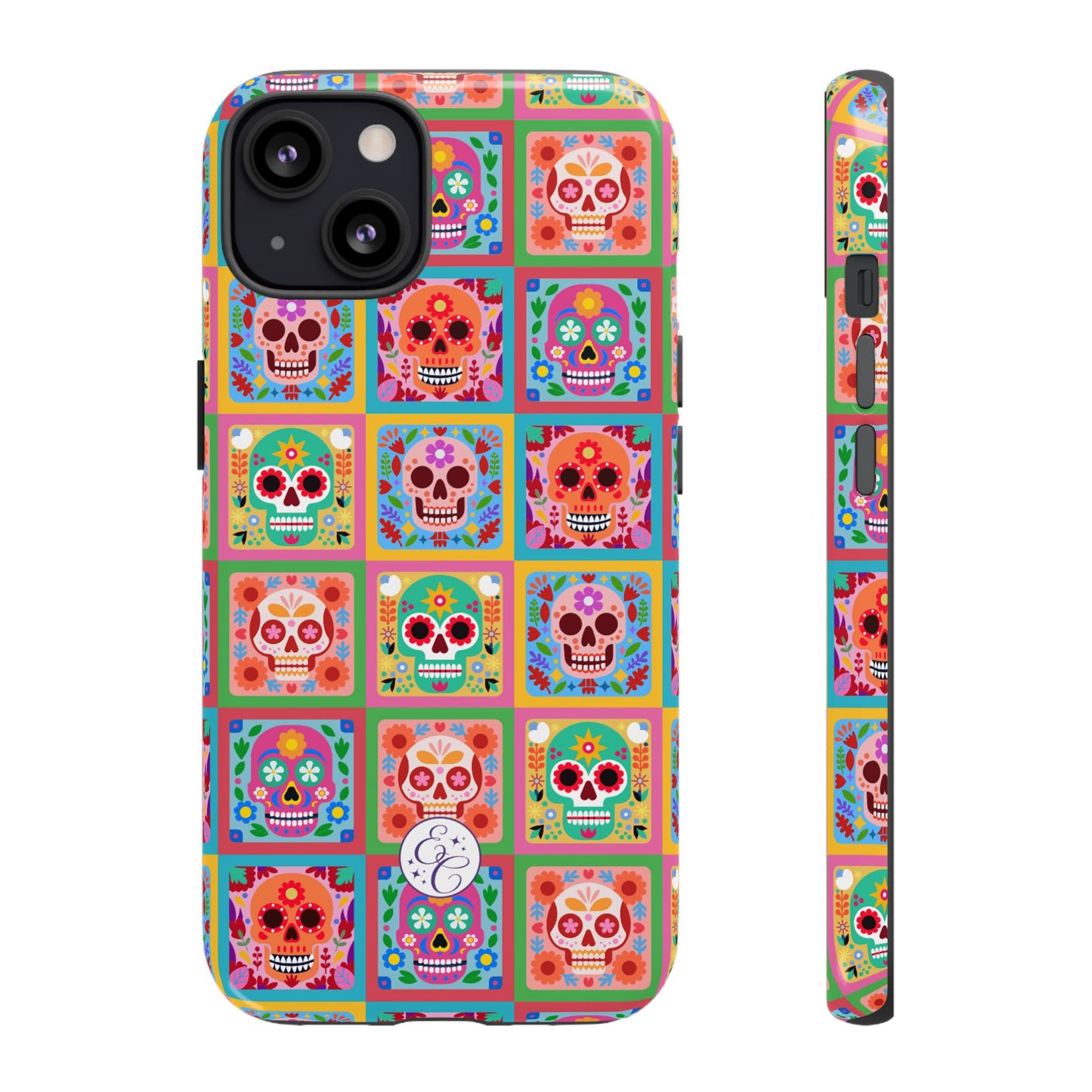 Colorful Sugar Skull Pattern Tough Phone Case