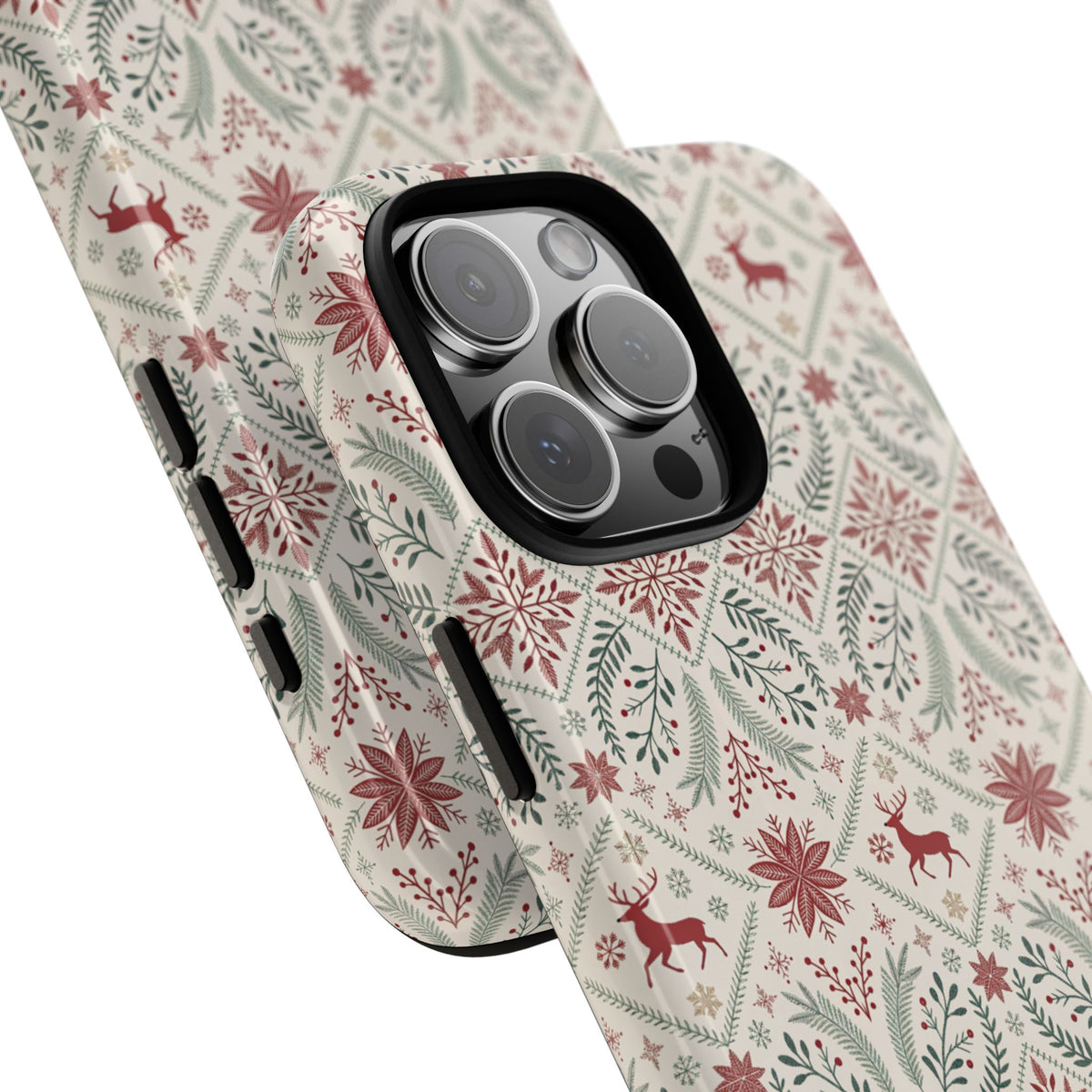 Red Reindeer Christmas Pattern Phone Case