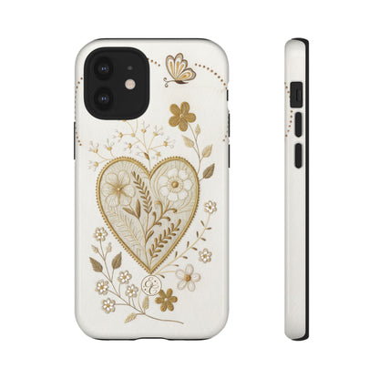 Floral Heart Design Tough Phone Case