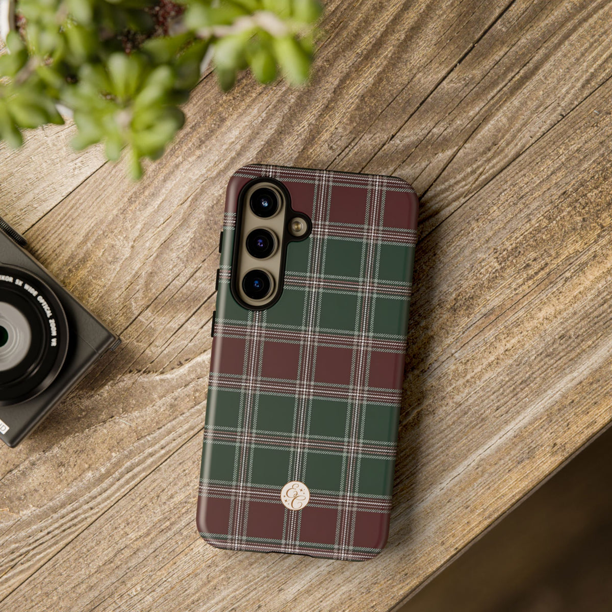 Green & Burgundy Plaid Christmas Phone Case