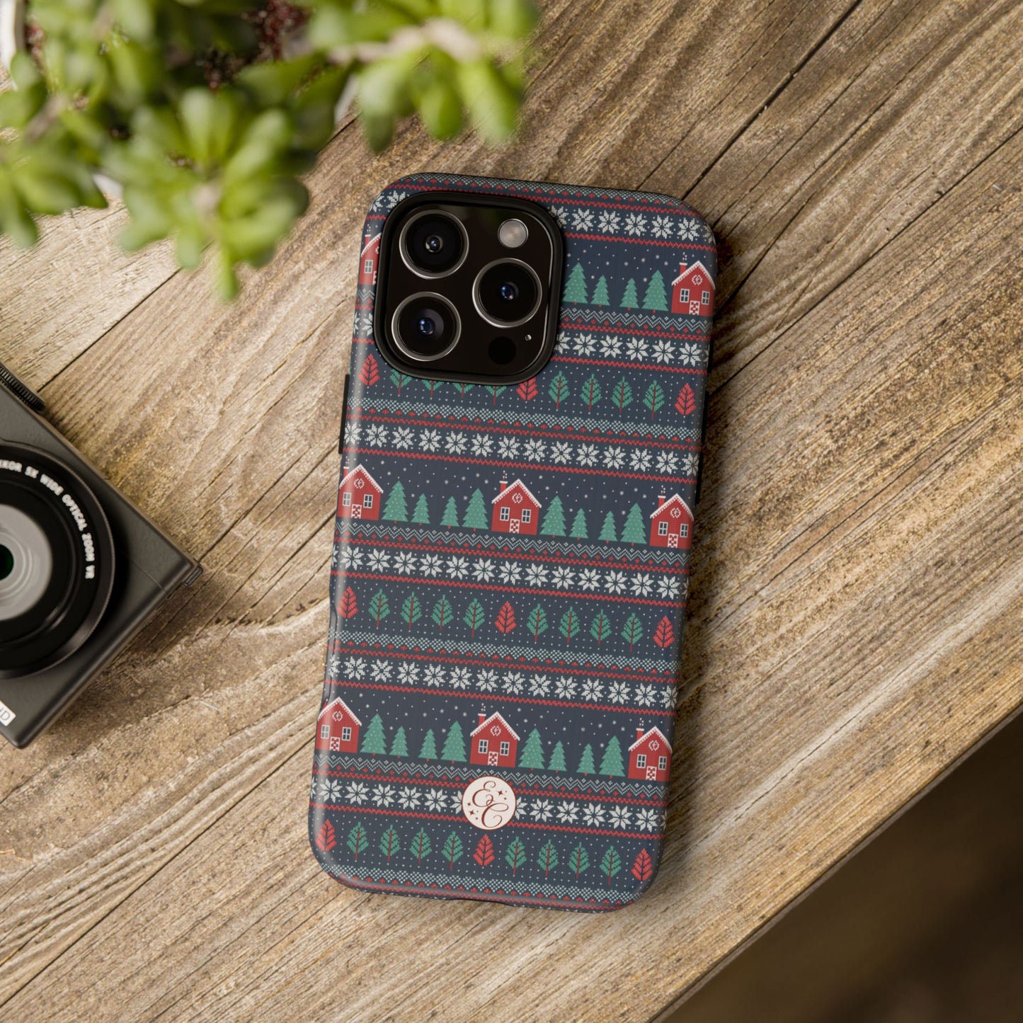 Winter Cottage Pattern Tough Phone Case
