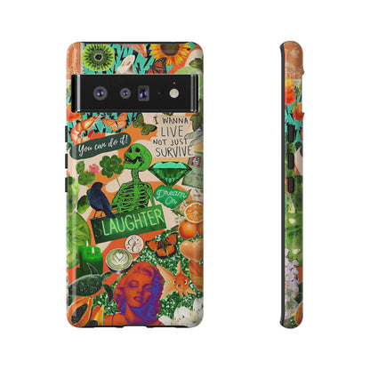 Green and Orange Collage Tough Phone Case