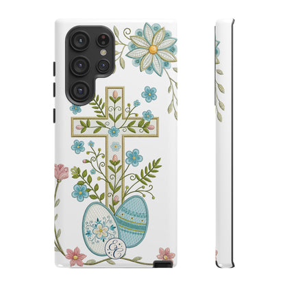 Vintage Easter Floral Cross Tough Phone Case