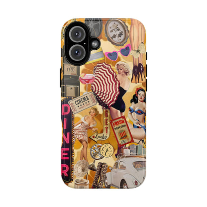 Retro Pin-up Collage Tough Phone Case