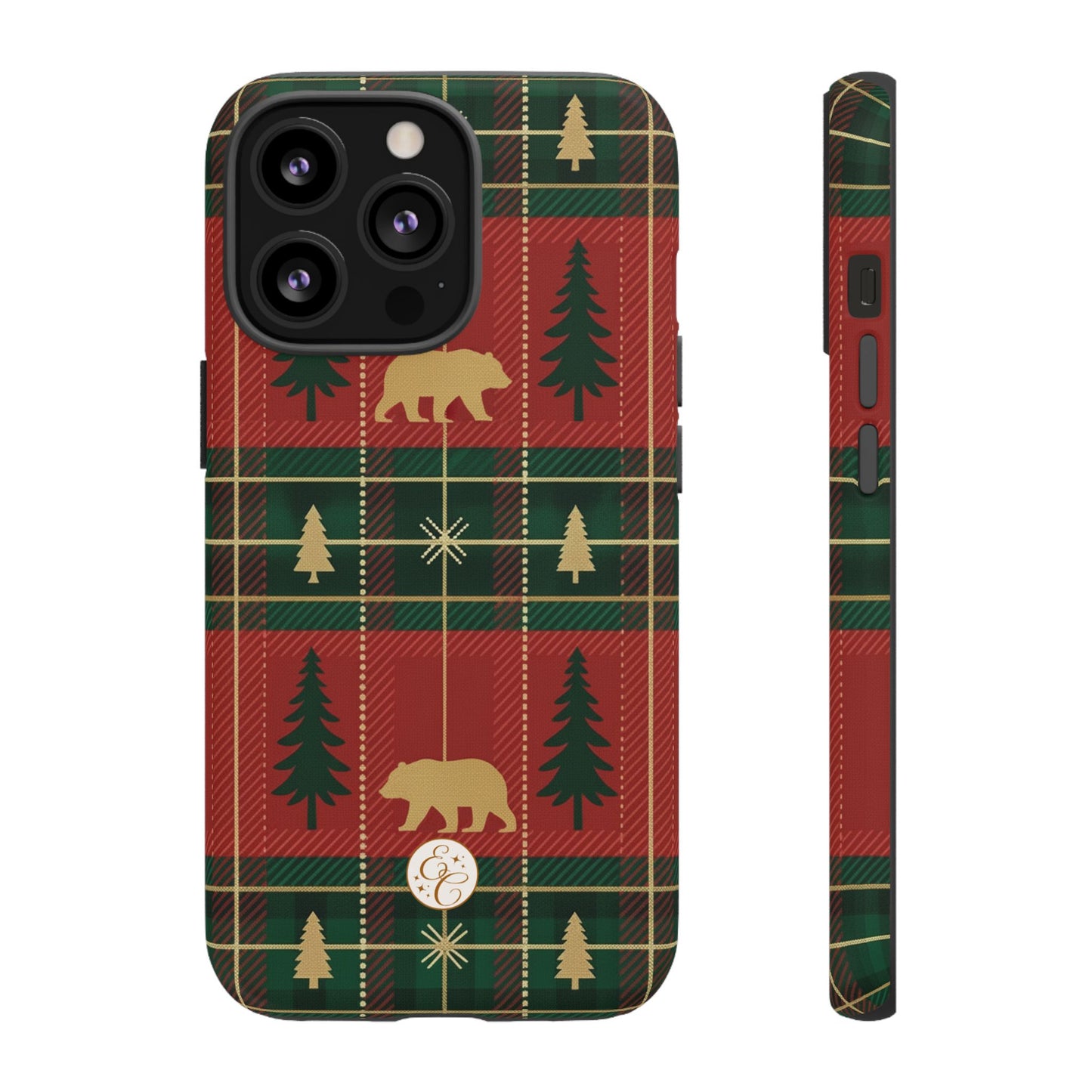 Christmas Bear Plaid Tough Phone Case