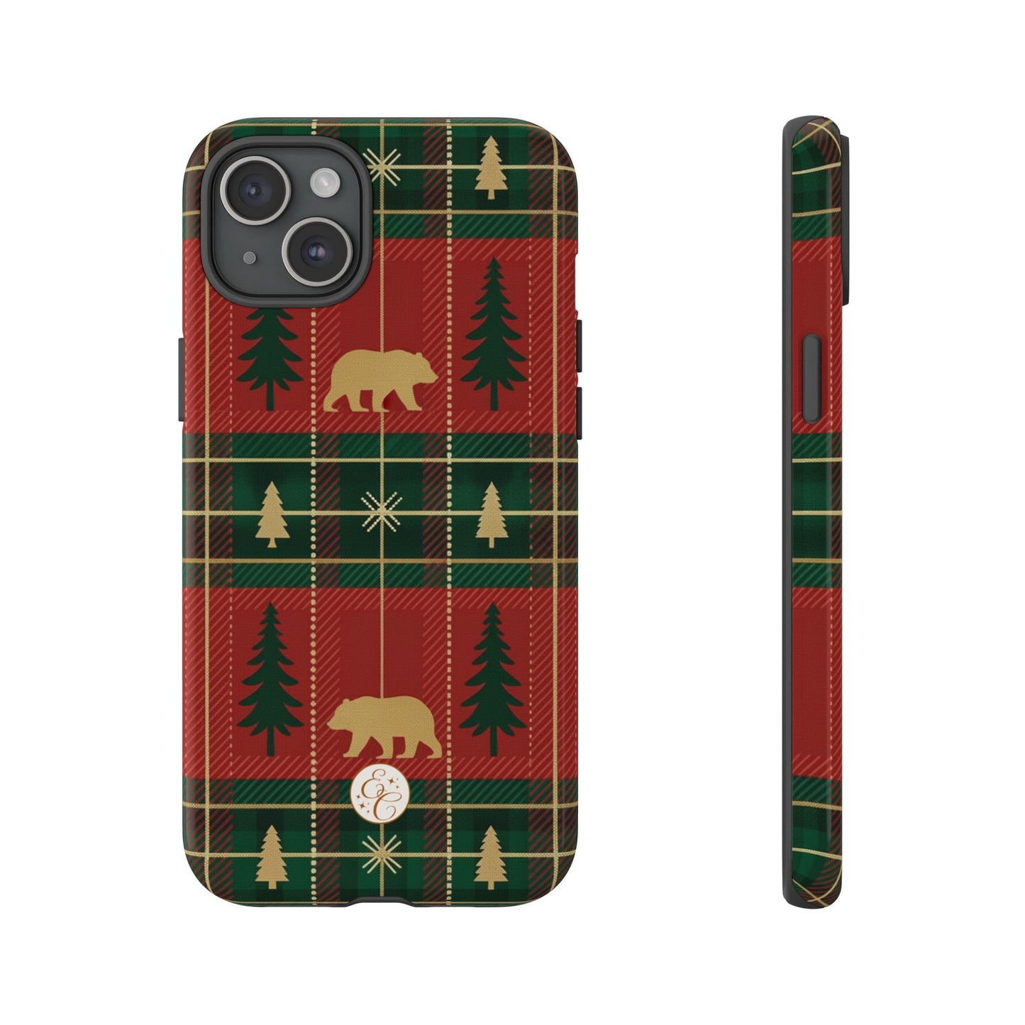Christmas Bear Plaid Tough Phone Case