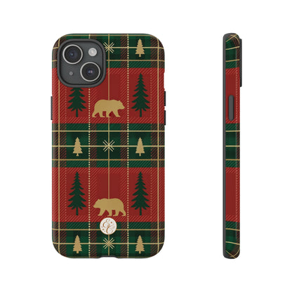 Christmas Bear Plaid Tough Phone Case