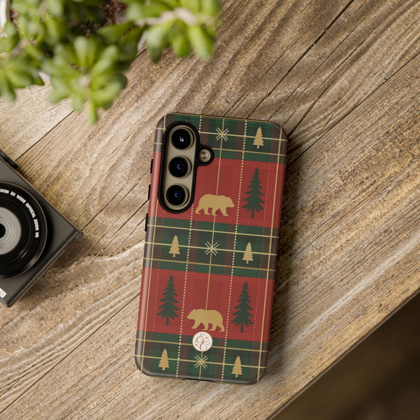 Christmas Bear Plaid Tough Phone Case