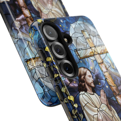 Jesus Praying Stained Glass Tough Phone Case