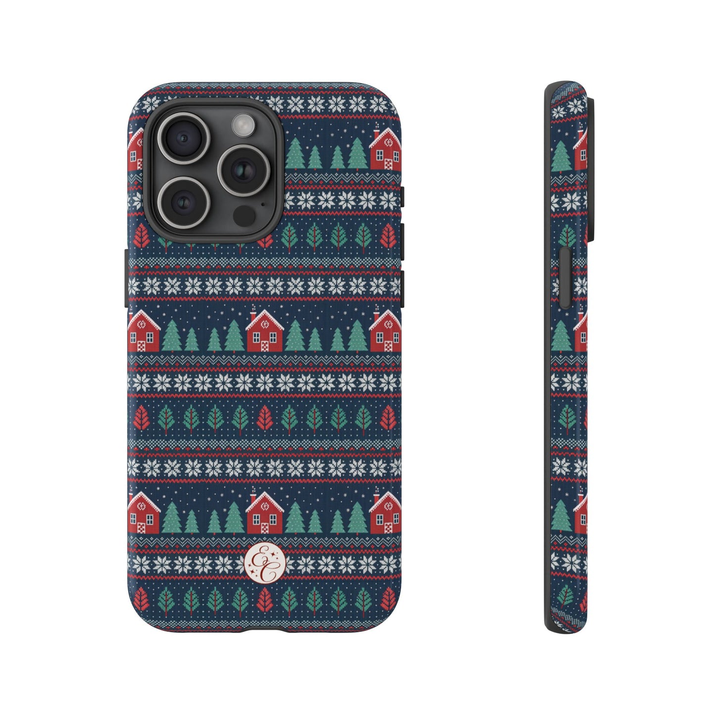 Winter Cottage Pattern Tough Phone Case