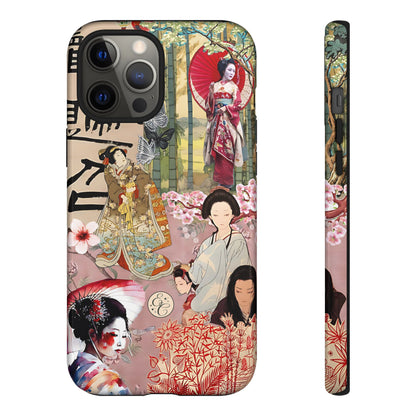 Japanese Geisha Collage Tough Phone Case