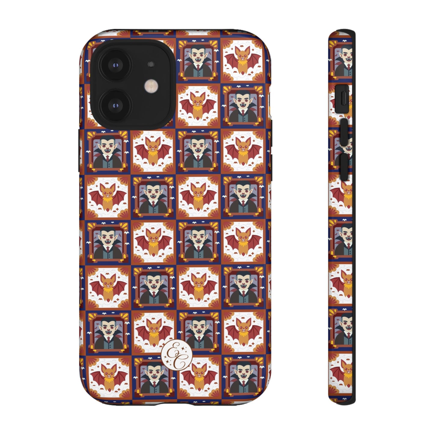 Dracula & Bat Pattern Tough Phone Case