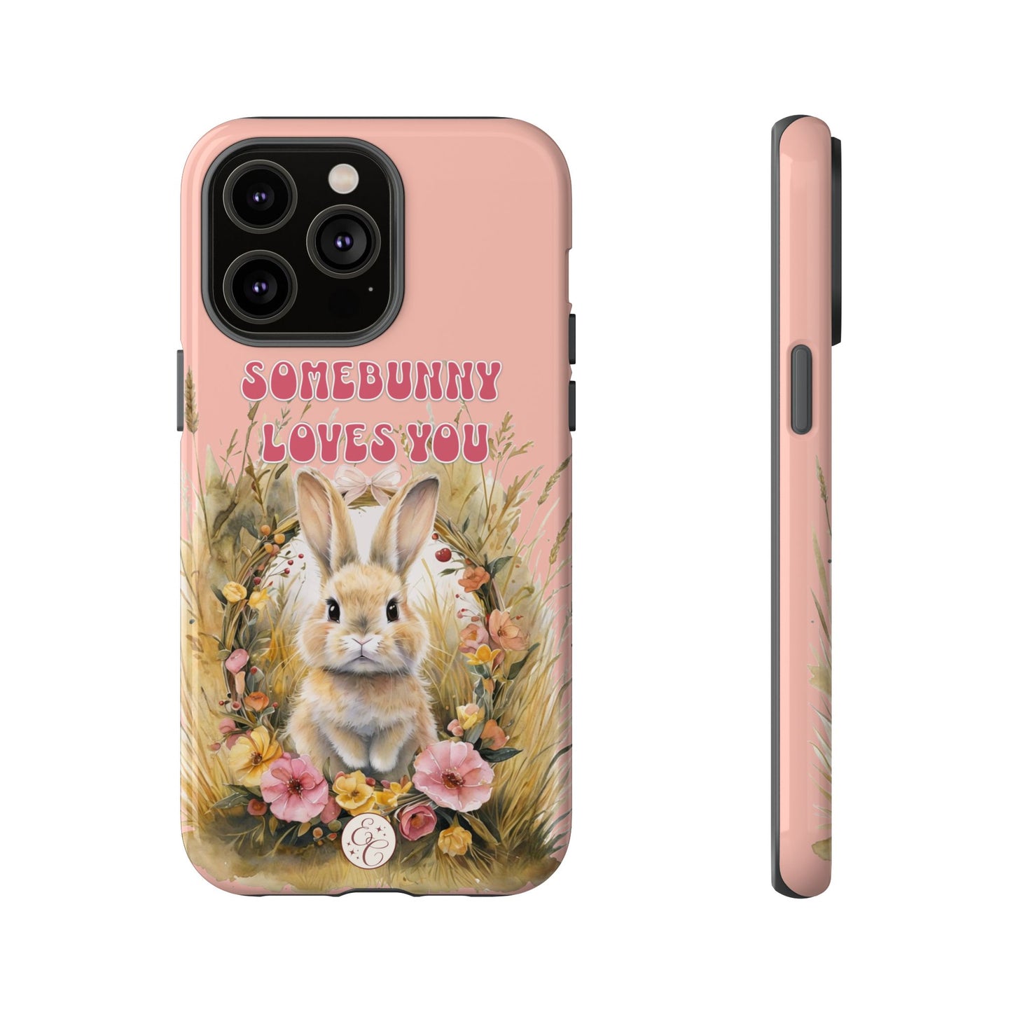 Somebunny Loves You Tough Phone Case - Peach