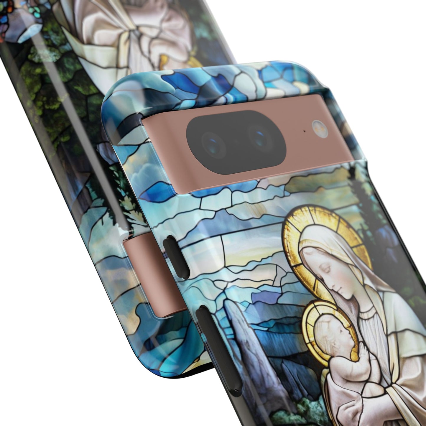 Virgin Mary with Baby Jesus Stained Glass Tough Phone Case