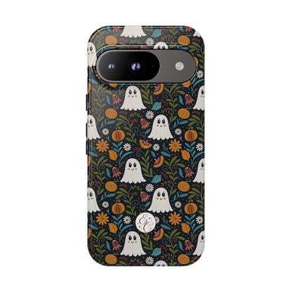 Boho Halloween Ghost Pattern Tough Phone Case