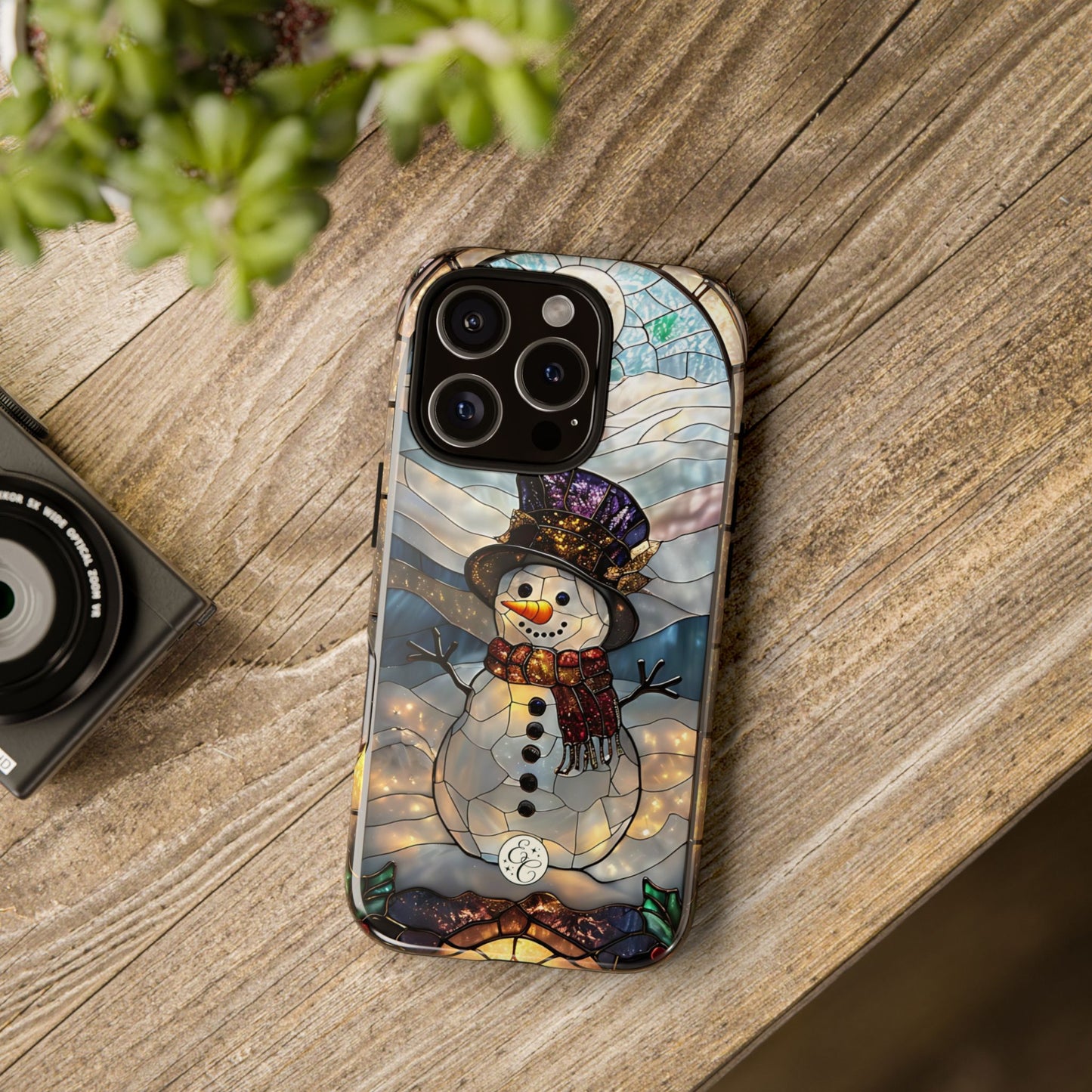 Snowman Stained Glass Tough Phone Case