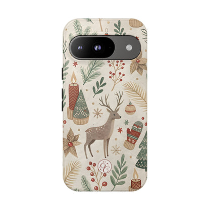 Rustic Christmas Reindeer Tough Phone Case