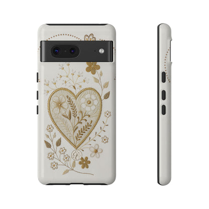 Floral Heart Design Tough Phone Case